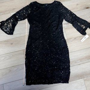 Black sequin cocktail dress 💃